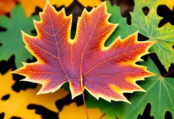 Pixel Art Vibrant Maple Leaf With Serrated Edges A (1)