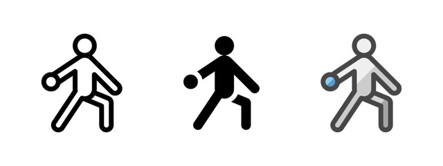 Multipurpose discus throw vector icon in outline, glyph, filled outline style. Three icon style variants in one pack.