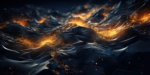 Computer Generated Image of a Fire Wave Generative AI - obrazy, fototapety, plakaty