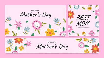 Happy Mothers Day banner set