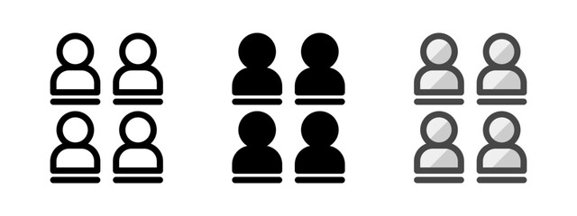 Multipurpose game lobby vector icon in outline, glyph, filled outline style. Three icon style variants in one pack.