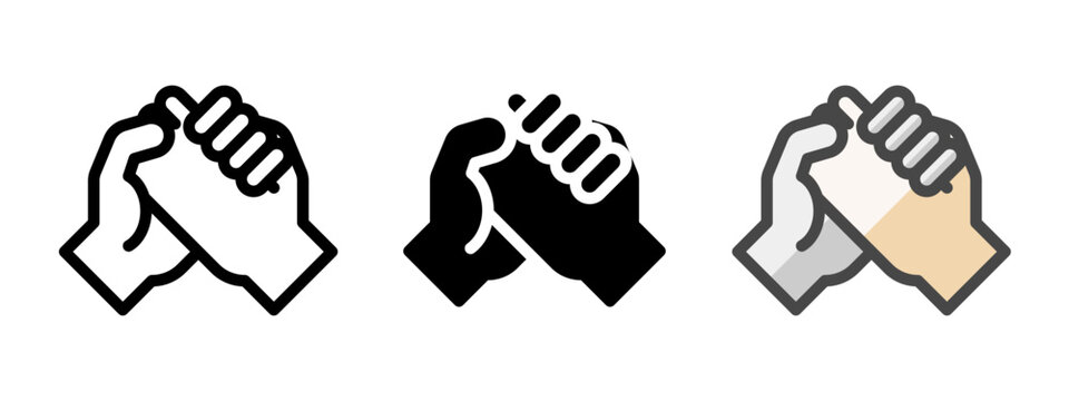 Multipurpose hands vector icon in outline, glyph, filled outline style. Three icon style variants in one pack.