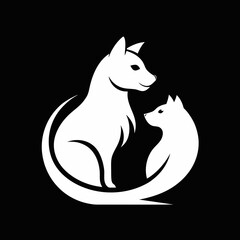 Cat and Dog Logo Icon Purrfect Harmony for Your Brand