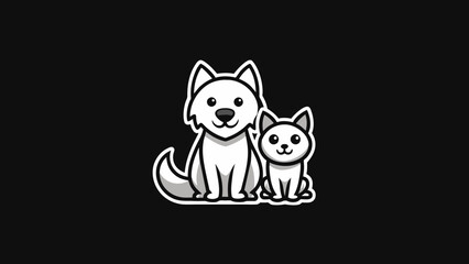Cat and Dog Logo Icon Purrfect Harmony for Your Brand