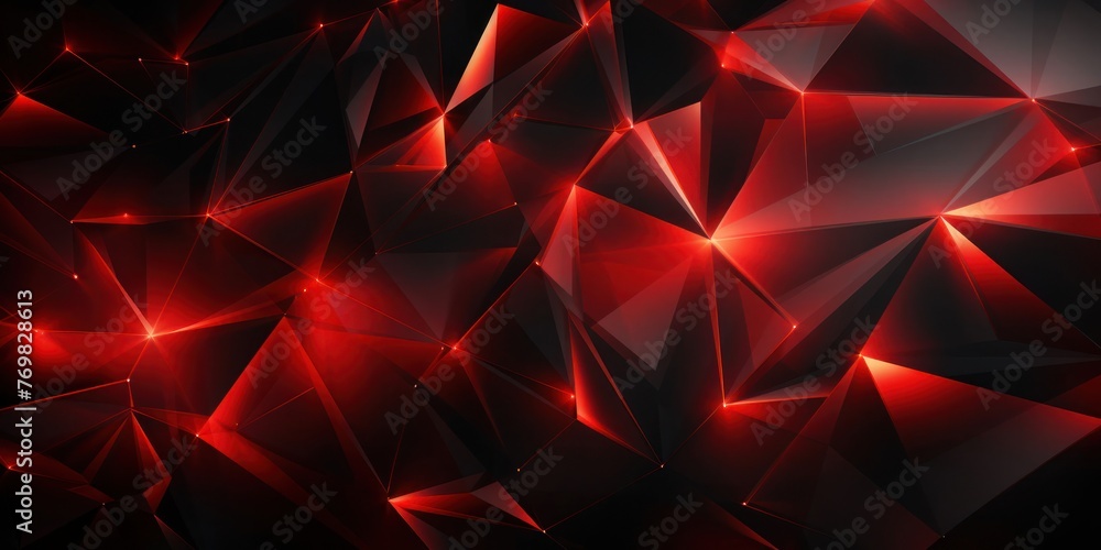 Poster vibrant red and black triangular background generative ai