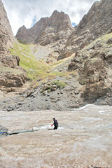 Yolyn Am  -  gorge in the Gurvan Saikhan Mountains of southern Mongolia.