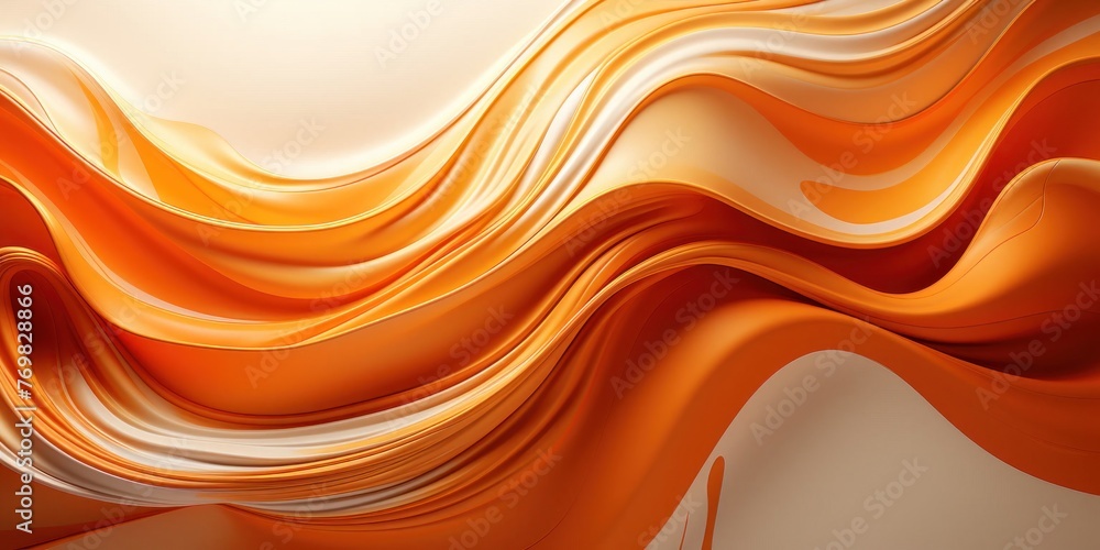 Aufkleber abstract orange and white wavy lines background generative ai