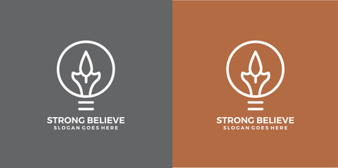 Strong Believe Inspiring logo design, free vector illustration.
