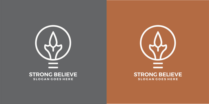 Naklejki Strong Believe Inspiring logo design, free vector illustration.