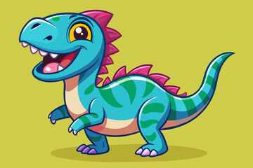 Cute dinosaur fun smile full body graffiti art  