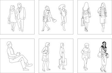 Adobe Illustrator Artwork vector design sketch illustration, a collection of images of people doing their work