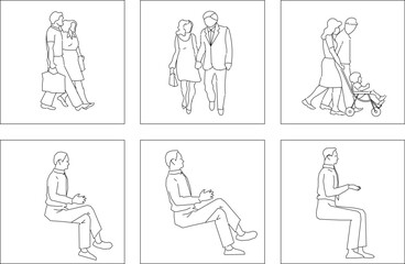 Adobe Illustrator Artwork vector design sketch illustration, a collection of images of people doing their work 