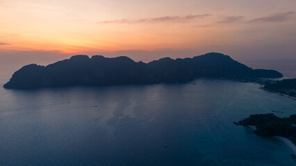 Sunset at the Phi Phi islands, Krabi, Thailand