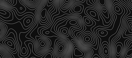 Abstract outline topographic contour map background. Dark texture background for your perfect interior. Old paper texture design .geographical map Imitation.	