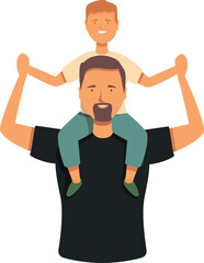 Father day learning icon cartoon vector. Smile cute talking. Relax fun