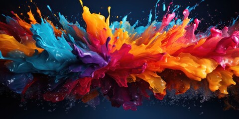 Vibrant Multicolored Object Soaring Through Air Generative AI - obrazy, fototapety, plakaty