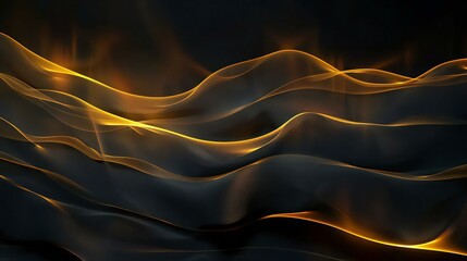Ai Technology Soft Fog Abstract Waves Black Background