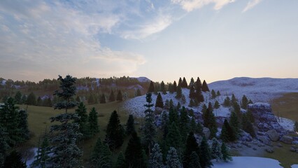 sunset in the mountains