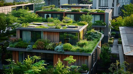Fototapeta na wymiar Urban Green Rooftop Gardens