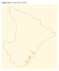 Sergipe, Brazil. Simple vector map. State shape. Outline style. Border of Sergipe. Vector illustration. - obrazy, fototapety, plakaty
