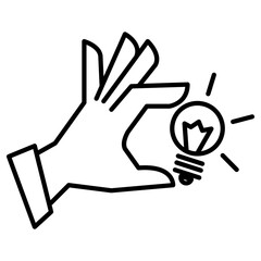 idea lamp icon, simple vector design