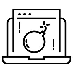 internet bomb icon, simple vector design