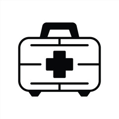 first aid icon. medical briefcase, medic emergency icon symbol sign. vector illustration