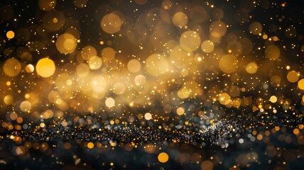 glitter lights grunge background, gold glitter defocused abstract Twinkly Lights Background - generative ai