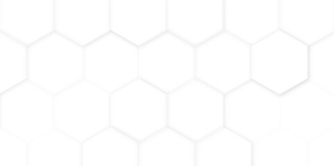 Naklejka premium Hexagon concept design abstract technology background vector. Abstract white hexagon concept background, soft white background.
