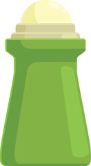 Deodorant green lotion icon cartoon vector. Care soft skin. Female cosmetics