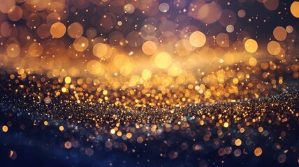 glitter lights grunge background, gold glitter defocused abstract Twinkly Lights Background - generative ai