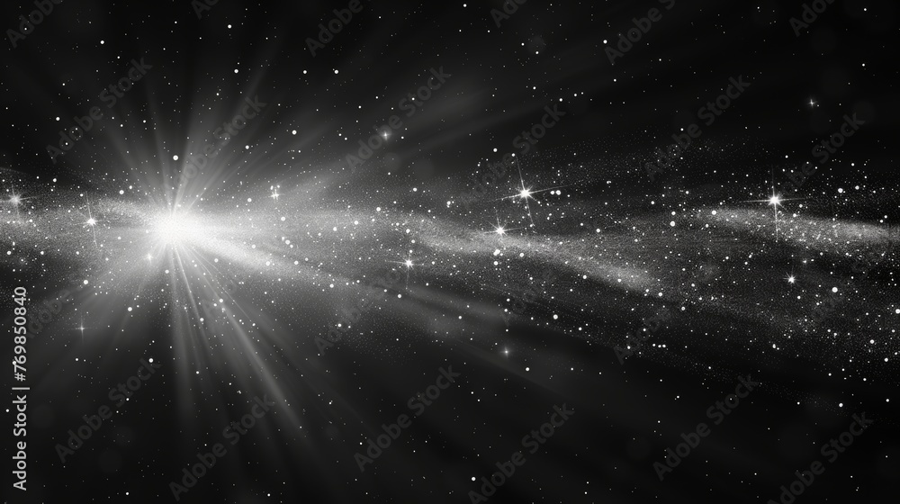 Aufkleber Modern illustration of a Christmas flash with dust. Glow light effect. Star burst with sparkles.