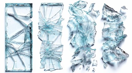 Using Complete Glass textures release clipping masks, broken glass effect can be created realistically.