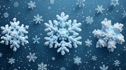 Falling snowflakes isolated on a transparent background. Modern illustration, EPS 10.