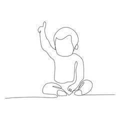 A continuous single-line art drawing one-line illustration art on Baby