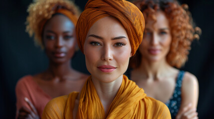 Diverse group of women standing together, looking empowered - obrazy, fototapety, plakaty