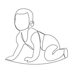 A continuous single-line art drawing one-line illustration art on Baby
