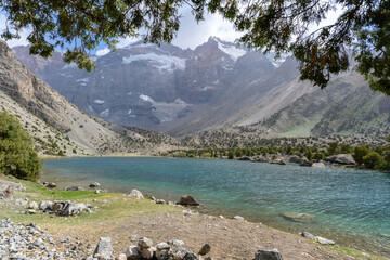 A beautiful lake in the mountains of Tajikistan.