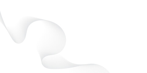 Gray and white abstract background with flowing particles. Digital future technology concept. Abstract white paper wave background and abstract gradient and white wave curve lines.