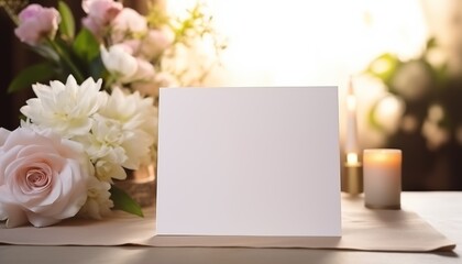 blank card with flower