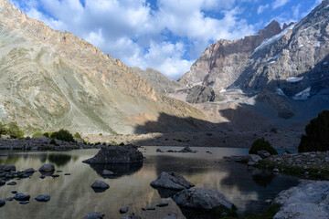 A beautiful lake in the mountains of Tajikistan.