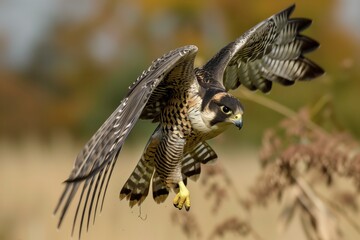 falcon diving at high speed towards ground