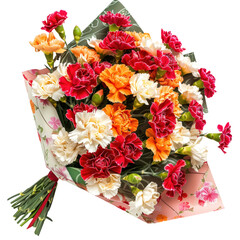 carnation bouquet in transparent background
