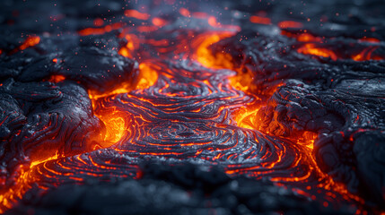Macro view of a volcanic eruption