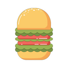 Burger, vector illustration in flat style