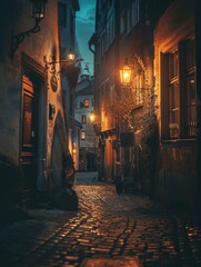 Vintage lanterns cast a romantic hue over the ancient cobblestone streets, whispering tales of...