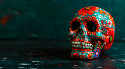 skull for day of the dead. selective focus.