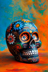skull for day of the dead. selective focus.