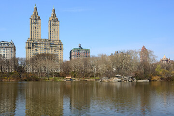 Hernshead, wooded peninsula with great rock outcroppings and Central Park Lake views. New York City, United States