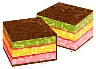 Italian flag Cookies Vector Illustration 